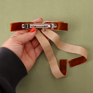 *DOORBUSTER* Mustard Velvet Bow Clip