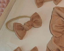 Tan Mini Waffle BloomCLIPS or Nylon Headband