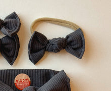 Charcoal Ribbed BloomCLIPS or Nylon Headband