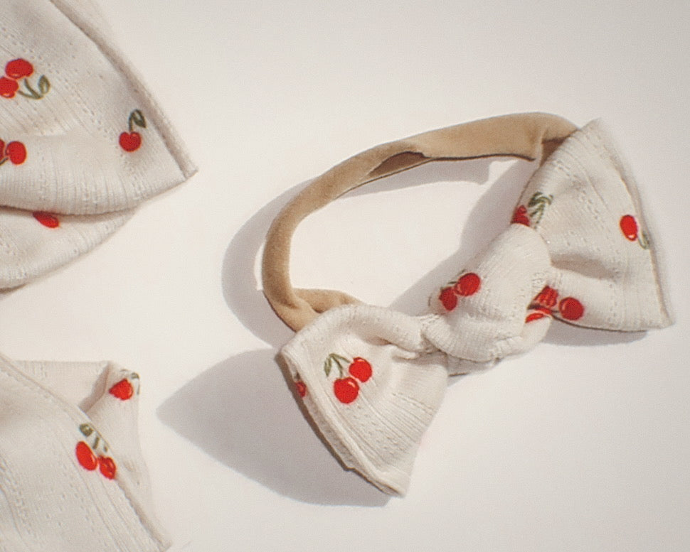 *RESTOCK* Cherry Pointelle BloomCLIPS or Nylon Headband