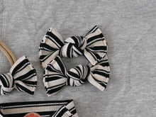 Black + Cream Stripe BloomCLIPS or Nylon Headband