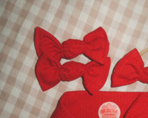 Classic Red Ribbed BloomCLIPS or Nylon Headband