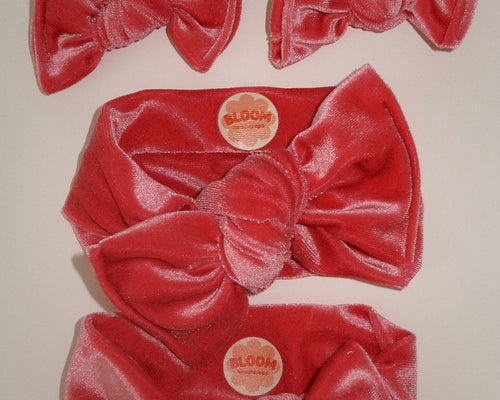 Bubblegum Velvet Tie On Headwrap