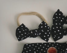 Black Polka Dot BloomCLIPS or Nylon headband
