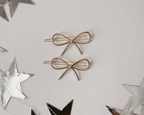 Simple Bow Hair Clips set of 2