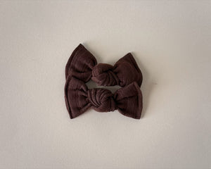 Chocolate Ribbed BloomCLIPS set of 2