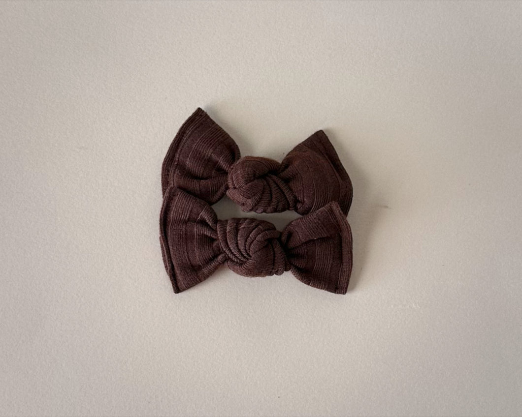 Chocolate Ribbed BloomCLIPS set of 2