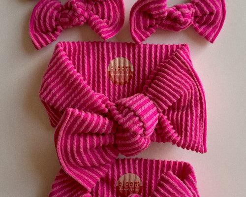 *RESTOCK* Barbie Pink Wavy Ribbed Tie On Headwrap