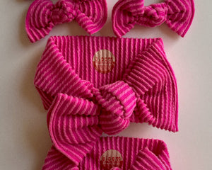 *RESTOCK* Barbie Pink Wavy Ribbed Tie On Headwrap