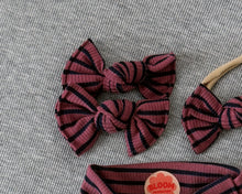 Purple + Navy Stripe Ribbed BloomCLIPS or Nylon Headband