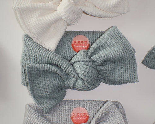 Sage Mini Waffle Tie On Headwrap
