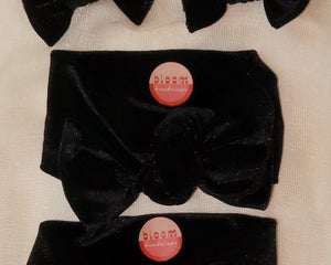 Black Velvet Tie On Headwrap