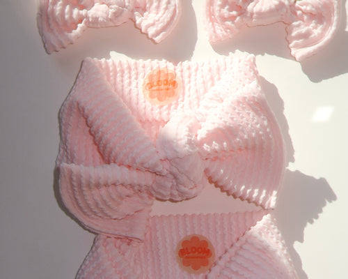 *RESTOCK* Blush Wavy Ribbed Tie On Headwrap