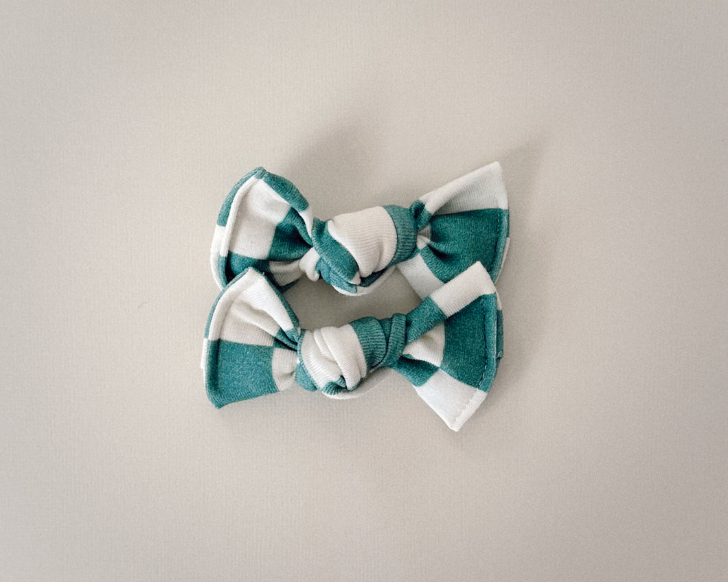 Teal Checker BloomCLIPS set of 2