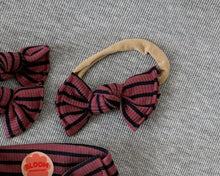 Purple + Navy Stripe Ribbed BloomCLIPS or Nylon Headband