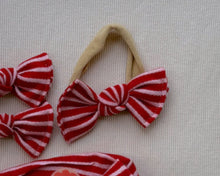Red and Blush Stripe BloomCLIPS or Nylon Headband