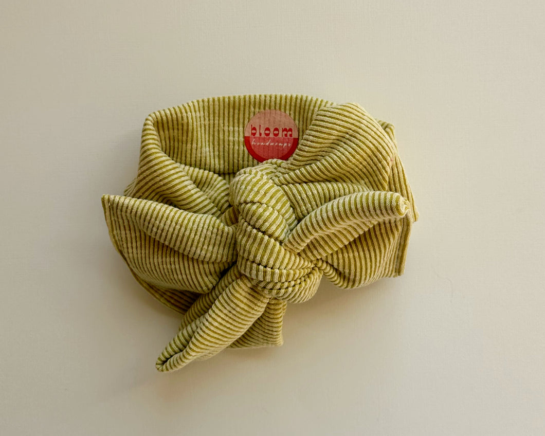 Oversized Bow Chartreuse Tie On Headwrap