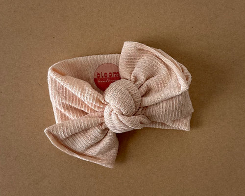 Peach Fuzz Mini Ribbed Tie On Headwrap