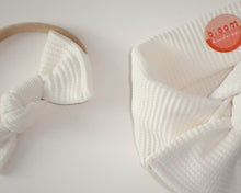 Off White Mini Waffle BloomCLIPS or Nylon Headband