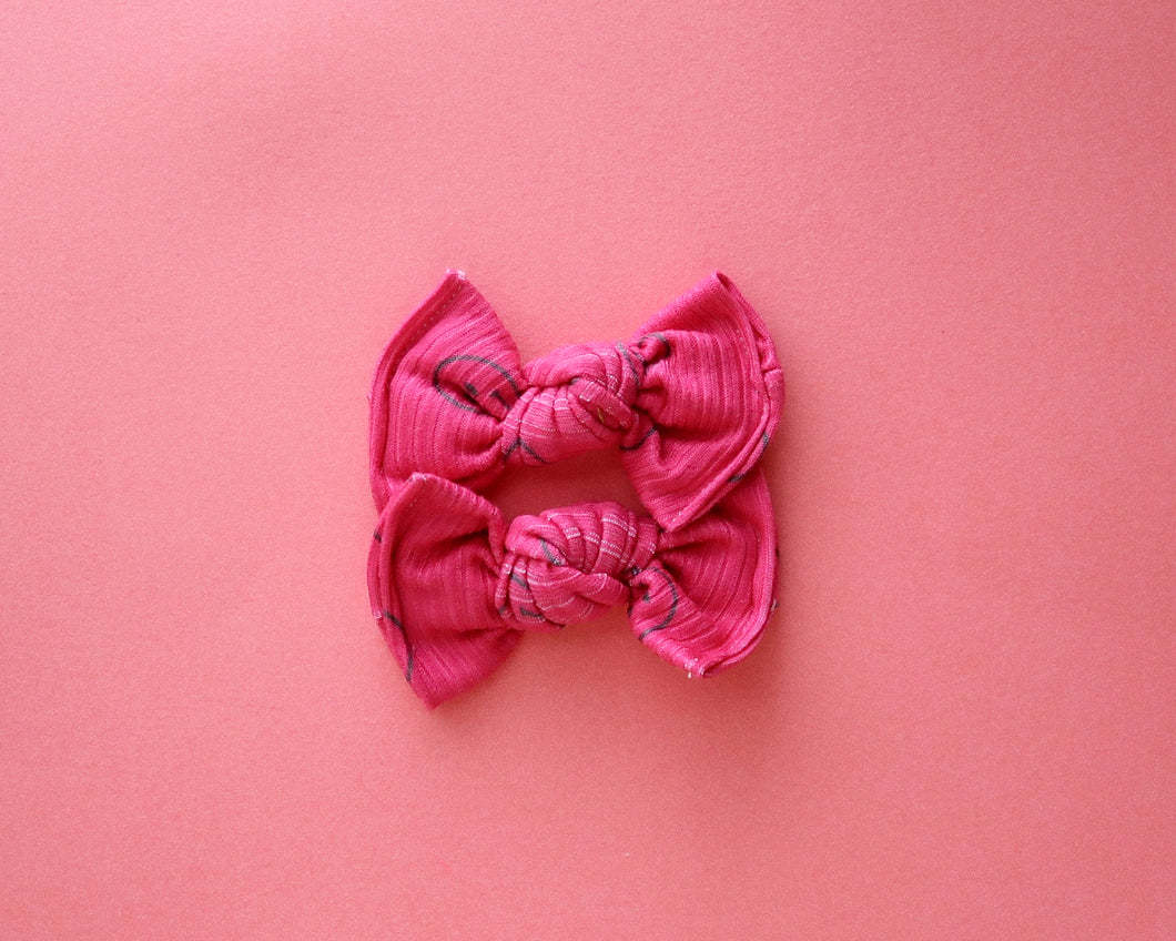 Hot Pink Smiley BloomCLIPS OR Nylon Headband