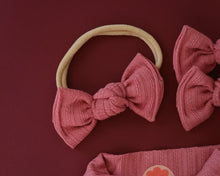 Dusty Rose Pointelle BloomCLIPS or Nylon Headband