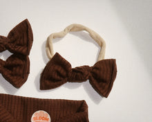 Chocolate Ribbed BloomCLIPS or Nylon Headband