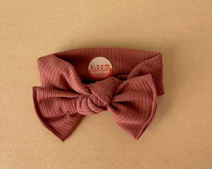 Sedona Clay Ribbed Tie On Headwrap