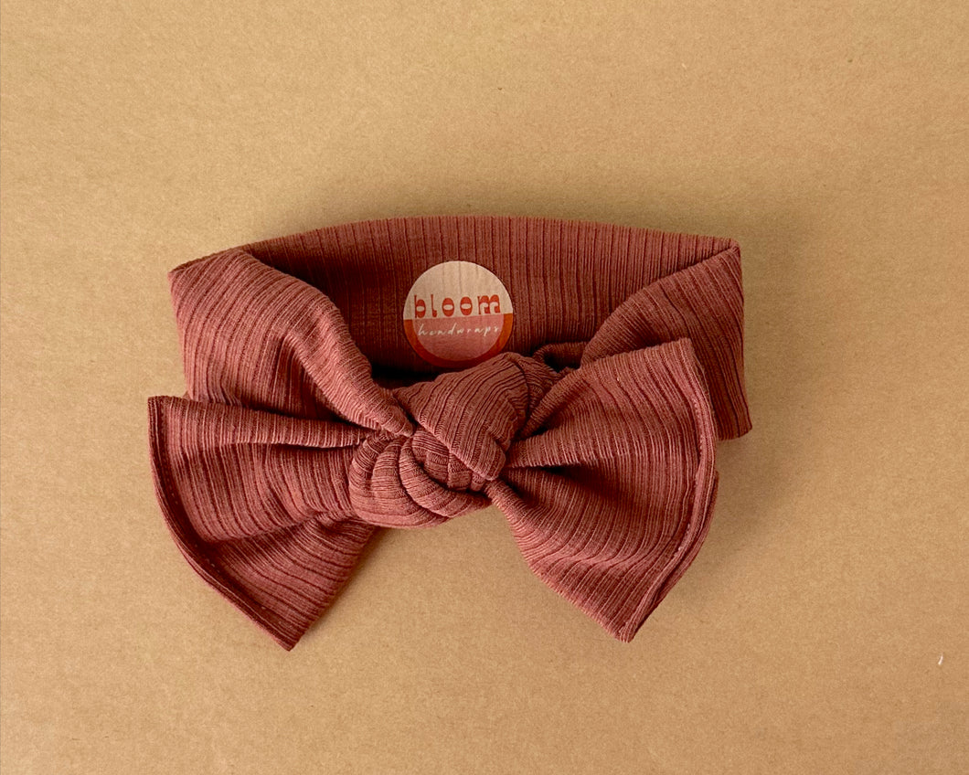 Sedona Clay Ribbed Tie On Headwrap