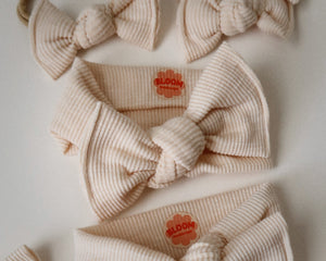 *new* OG Ivory Ribbed Tie On Headwrap