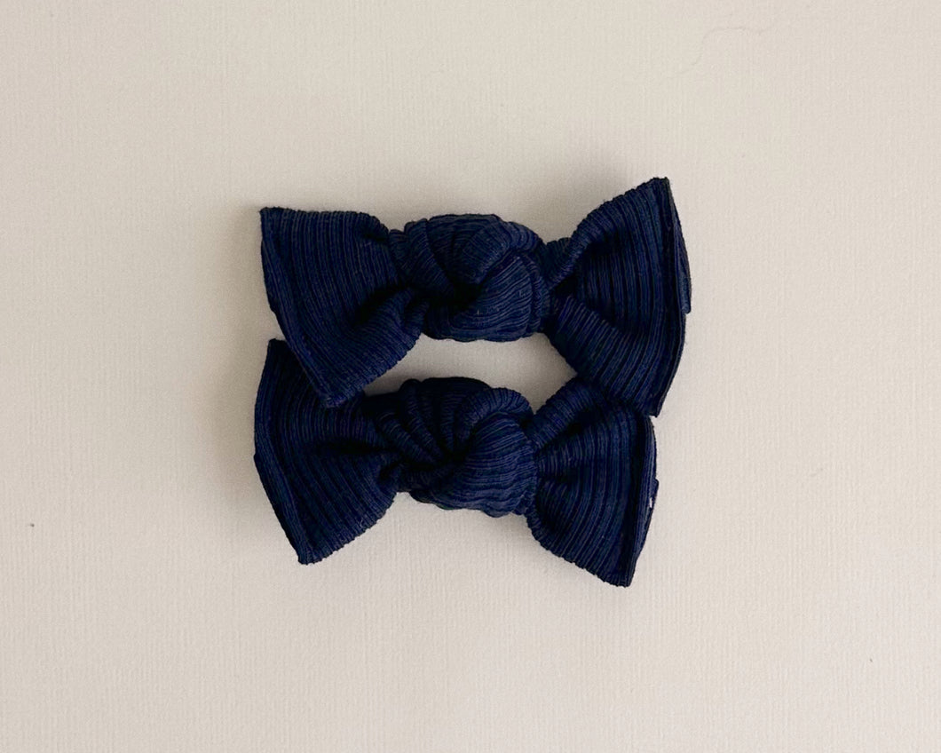 Navy Blue Mini Ribbed BloomCLIPS Set of 2
