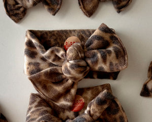 Classic Cheetah Fuzzy Tie On Headwrap