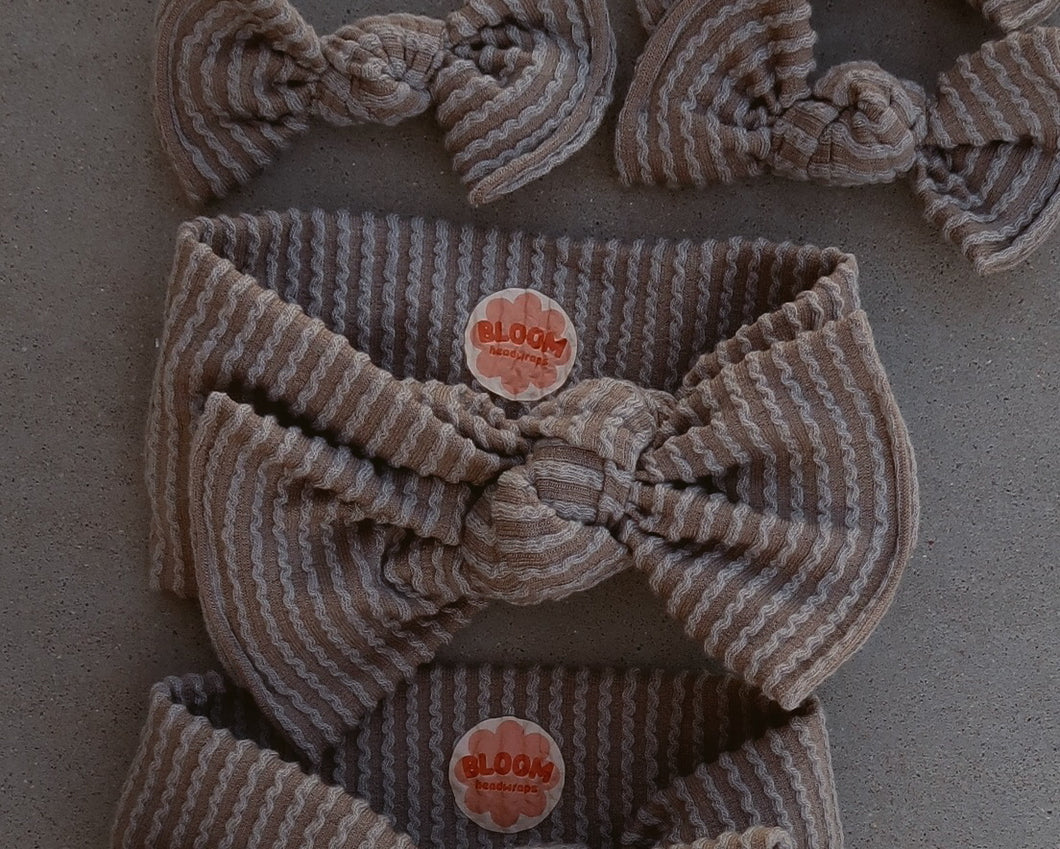 Concrete Wavy Ribbed Tie On Headwrap