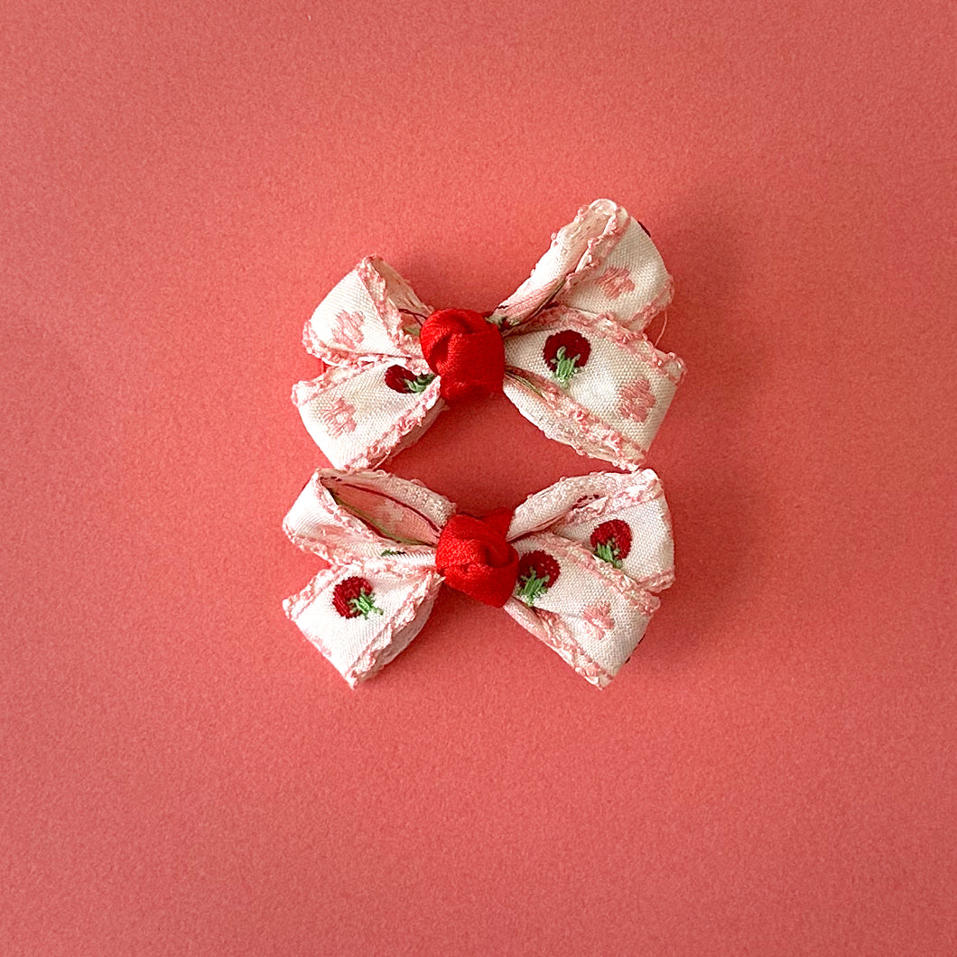 Strawberry Embroidered BloomCLIPS