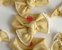 Butter Yellow Waffle Tie On Headwrap