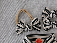 Black + Cream Stripe BloomCLIPS or Nylon Headband