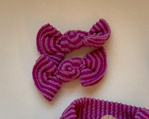 Purple Wavy Ribbed BloomCLIPS or Nylon Headband