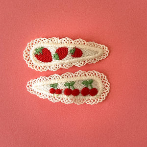 Crochet Strawberry and Cherry BloomCLIPS