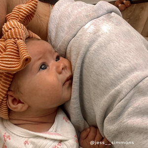apricot wavy ribbed bow for baby girl light orange neutral
