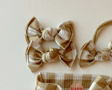 bloom clips for toddlers fall tan plaid ribbed