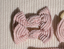 blush wavy ribbed toddler piggy set bow clips baby girl