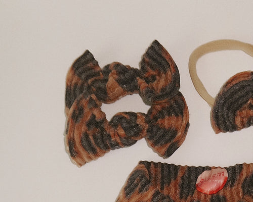 cheetah wavy ribbed bloom clips toddler piggy sets baby girl 