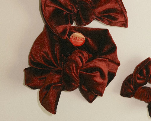 copper velvet tie on oversized baby bow headwrap