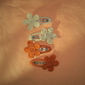 embroidered daisy hair clips toddler clips
