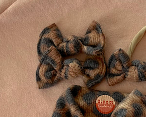 fuzzy leopard cheetah bloom clips piggy set hair toddler