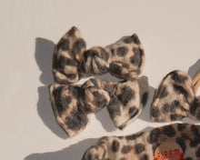 fuzzy waffle leopard bloom clips toddler bows baby girl