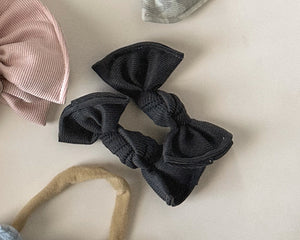 harcoal. mini ribbed bloom clips toddler piggy sts baby girl bows
