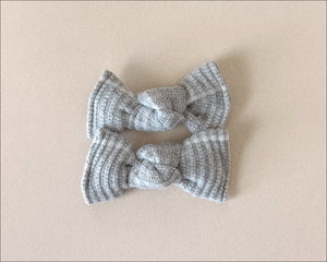 Light Heather Ribbed BloomCLIPS set of 2