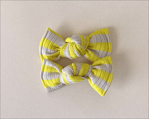 Neon Yellow Stripe BloomCLIPS set of 2