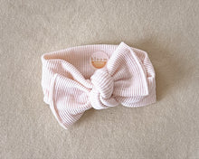 ivory ribbed tie on headwrap baby girl