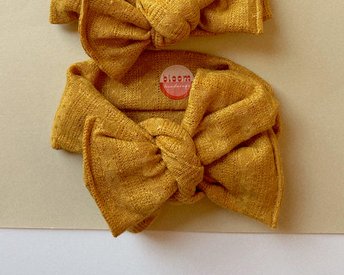 mustard oversized baby bow